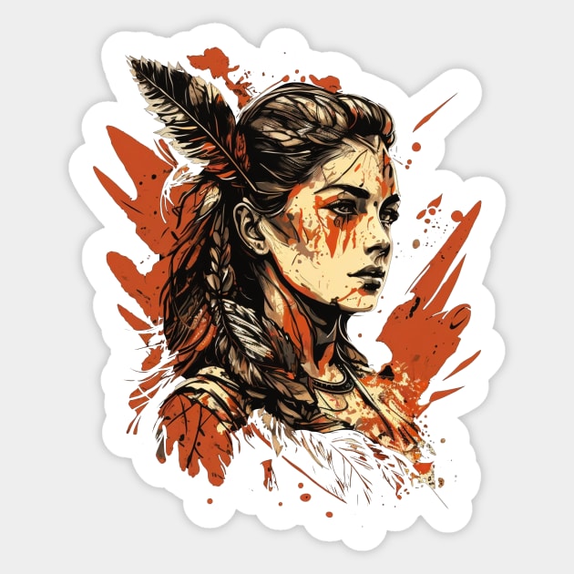 Native Indian Warrior Sticker by Wintrly